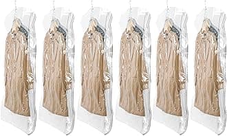 TAILI Hanging Vacuum Sealer Storage Space Saver Bags for Clothing,Travel, Suits and Jackets, Closet Organizers, 6 Pack Jumbo Clear