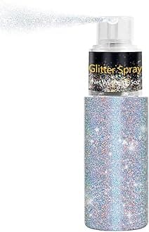 Glitter Spray for Hair and Body, Holographic Illuminating Powder, Shiny Face Clothing, Loose with Shine, Festival Accessories, Raves Balls, 10G (07# Rainy-Rainbow)
