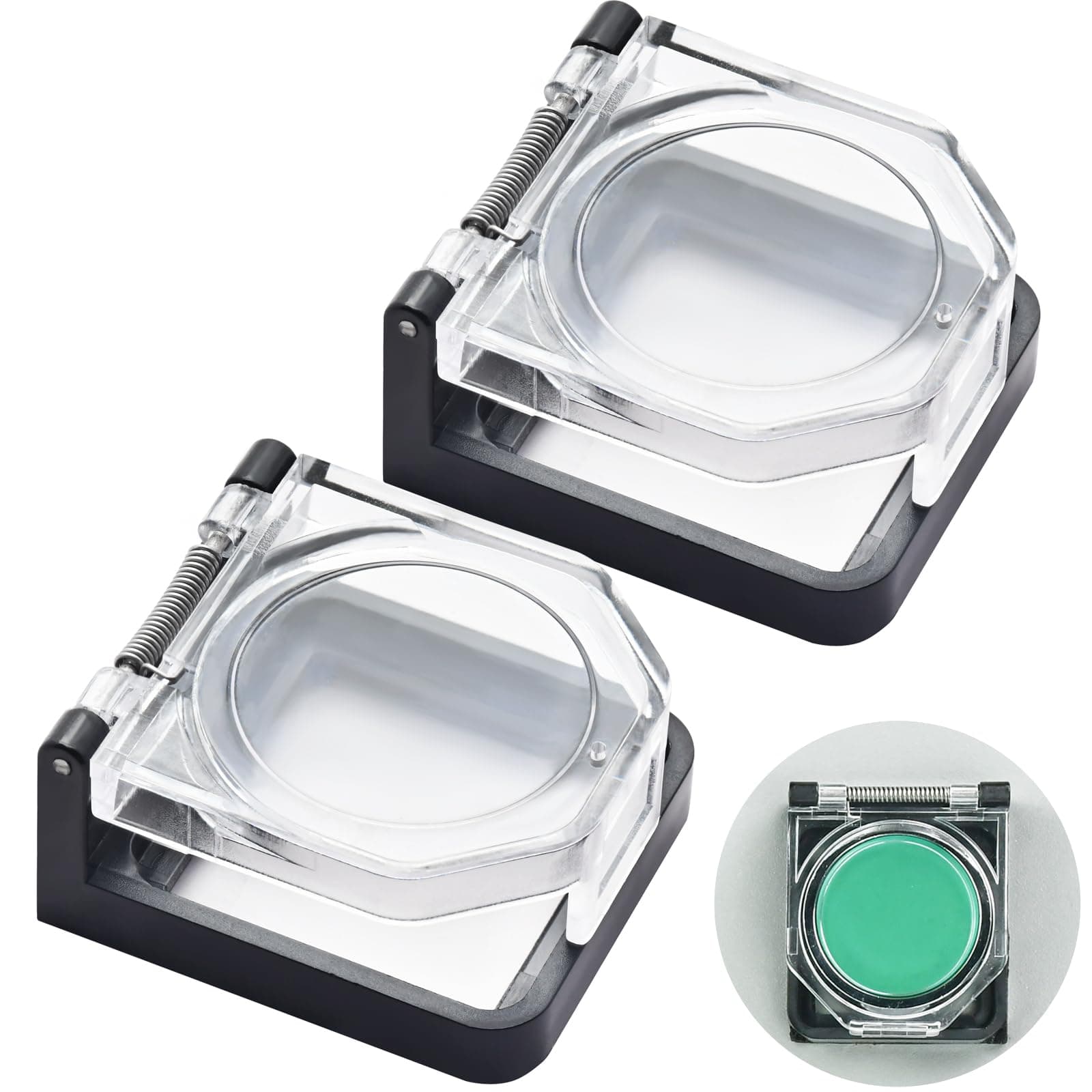 2Pcs Power Push Button Switch Cover Collision Resistant Dustproof Safety Switch Protector for 39 * 34mm Square Mounting Hole Momentary with Double-Sided Tape