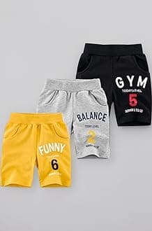 KYDA KIDS® Boys 100% Cotton Regular Fit Casual Shorts for Multicolor - Pack of 3