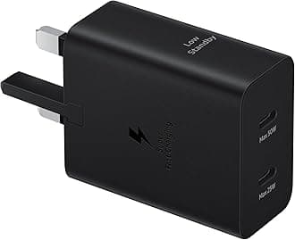 Samsung Galaxy Official 50W Duo Super Fast Power Adapter (with USB-C to C Data Cable), Black
