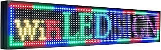 YS Outdoor P10 Programmable Led Sign(40"×8"), WiFi Control Digital Signage Scrolling LED Sign, Advertising Message Board, Led Open Signs for Business,RGB Full Color Display