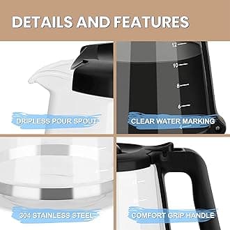 12-Cup Replacement Coffee Carafe - Compatible with Mr. Coffee Maker for Model...
