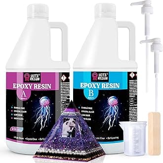 Epoxy Resin 1 Gallon Kit,Crystal Clear Table Top Epoxy Resin That Self Leveling, Fast Curing 2 Part Epoxy for Coating, Casting, Resin Art,Wood,Tumblers