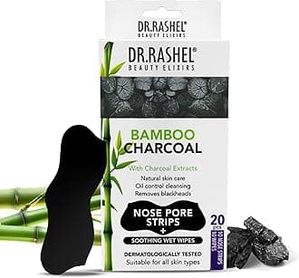 Bamboo Charcoal Nose Pore Strips | Activated Charcoal | Painless Blackhead Removal, Oil Control & Deep Dirt Cleansing | 20 PCS