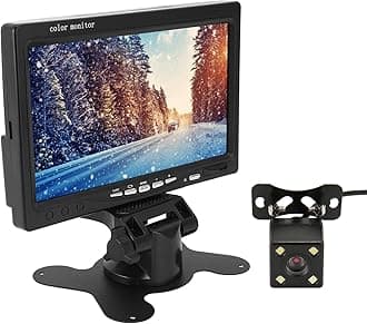 7 Inch TFT LCD Car Color Rear View Monitor Screen, 1080P HD Night Vision IR Remote Control Vehicle Backup Camera Monitor, Full Color Wide Screen Digital Parking for RVs Pickups Car