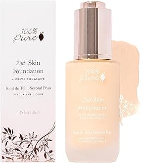 2nd Skin Lightweight Serum Foundation Anti-Aging Face Makeup - Blendable Coverage Liquid Hydration Boost for Soft Plumped Up Glow, Vegan Shade 3 (Warm w/Yellow Undertone) - 1.18 Fl Oz