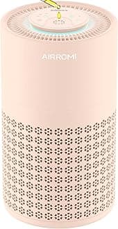 AIRROMI Air Purifier for Bedroom with True H13 HEPA 3-in-1 Filters, Pet Air Purifiers for Home Cat Pee Smell, Covers Up to 983 Ft², Quiet 360° intake Air Cleaner for Allergies Dust Smoke Odor Orange