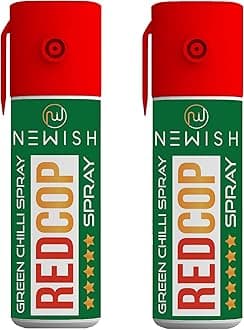 Newish Powerful Self Defence Green Chilli Pepper Spray for Woman Safety | Reliable and Effective | Small Pocket Size | (55ml / 35gm) - Pack of 2