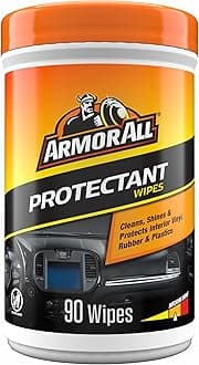 Armor All Car Interior Protectant Wipes, 90 Count Canister, UV Protectant for Vinyl, Rubber, Plastic, Trim and Dashboards