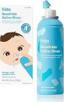 Saline Rinse for Toddler, Kids, Ages 2+, Saline Rinse for Sinus, Instant Congestion Relief & Allergy Relief, Flush Out Allergens, Mucus, Pollen, Dust, Safe for Daily Use