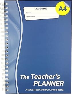 The Teachers Planner 2026-2027 for Secondary School – A4 – Five Period Day – Page-a-Day & Undated, with Dedicated Pages for Year Planning, Exams, Marking and more (TP13-B)