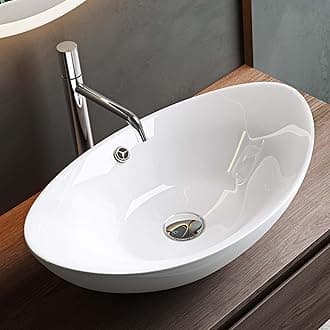 Mai & Mai Bathroom Sink Basin Countertop Wash Basin | Ceramic Bright White Br818