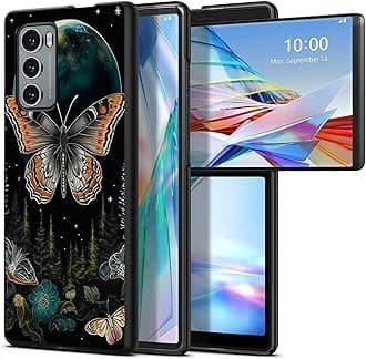 Moth Butterfly for LG Wing 5G 6.8" Phone Case, Slim Phone Case for LG Wing (2020), Hard PC Shookproof Wireless Charging Men/Women Cover for LG Wing 5G