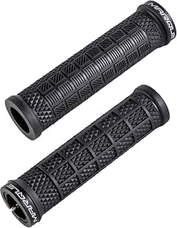 MARQUE Grapple Mountain Bike Handlebar Grips – Single Lock-On Ring MTB and BMX Bicycle Handle Bar with Non-Slip Grip (Phantom Black)