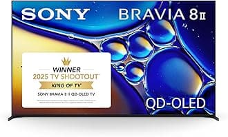 BRAVIA 8 II 55 Inch TV, QD OLED, 4K Smart Google TV, XR Processor with AI Technology, Ultra Slim Design, 120hz Television, Dolby Vision/Atmos, Exclusive Features for PS5, K-55XR80M2, 2025 Model