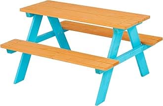 Teamson Kids Garden Outdoor Picnic Table & Chair Set Wood/Petrol TK-KF0002