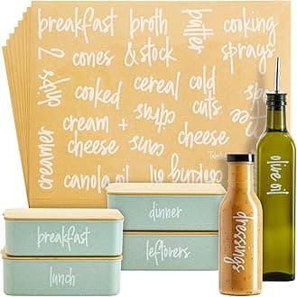 Talented Kitchen 158 White Script Supplementary Pantry & Fridge Labels – White Pantry Label Sticker Ingredients. Water Resistant, Food Jar Labels Decal Pantry Organization Storage