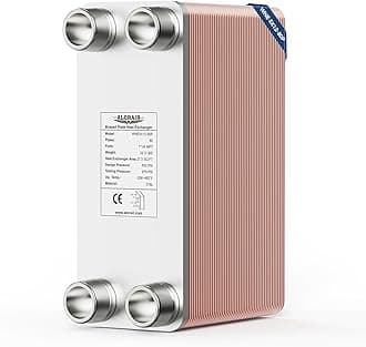 ALORAIR 5"x12" 80 Plates Heat Exchanger with 1-1/4" MPT Port,316L Stainless Steel Water to Water Brazed Plate Heat Exchanger for Floor Heating, Water Heating, Commercial and Industrial Refrigeration