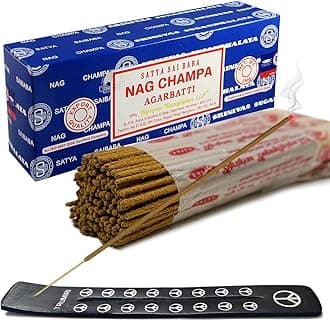 Incense Stick Holder Bundle with Satya Sai Baba Nagchampa 250g Bulk Incense Sticks Nag Champa Agarbatti - Pack of 1 (Approx 250 Insence-Sticks)