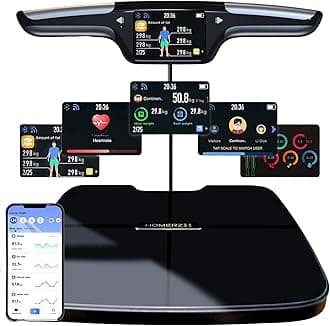 Body Fat Scale – Smart Scale with BMI, Body Fat, Muscle Mass, Full Body Composition Scale with Body Fat Analysis, Body Scan Scale with Handle, Body Scanner, Biometric Analyzer