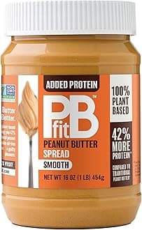 PBfit Peanut Butter Spread, 10g Plant Based Protein per Serving, Keto and Vegan Nut Butter, No Palm Oil, No Artificial Sweeteners or Preservatives, 16 oz
