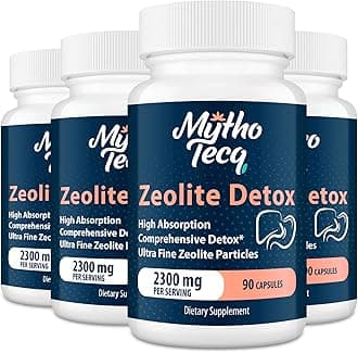 2300 MG Zeolite Detox Capsules - Activated Charcoal & Bentonite Clay, Highly Absorbable Full Body Detox, Liver & Gut Detox Cleanse, Zeolite Clinoptilolite for Heavy Metal Detox （360 Capsules）