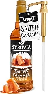Coffee Syrup, Salted Caramel Flavored Syrup for Drinks, Lattes, and Desserts – 25.4 fl oz, With Pump