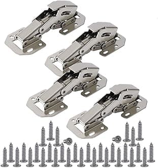 TamBee Soft Close Hinges, 90 Degree Kitchen Cabinet Door Hinges - No drilled, Concealed, Soft Close for Cabinet, Cupboard with Mounting Screws 4 Pack