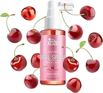 XESSO Flavored Oral Spray w/Fresh Cherry Scent 2 fl oz, Deep Throat Relaxing for Women and Men, Reduces Gag Reflex, Throat and Mouth Mist for Oral Pleasure, Made in USA, Package May Vary