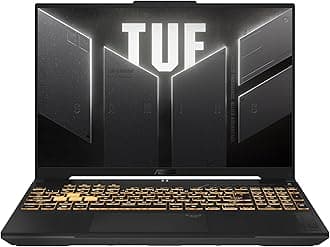ASUS TUF Gaming F16 Gaming Laptop, 16" FHD+ 144Hz IPS-Level 16:10 Display, Intel® Core™ 5 210H, NVIDIA® GeForce RTX™ 4050, 16GB DDR5, 512GB PCIe Gen4 SSD, Wi-Fi 6, Windows 11 Home