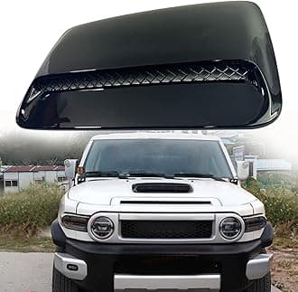 Engine Hood Flow Intake Cover Hood Scoop Vent Bonnet Cover Compatible with 2007-2023 Toyota FJ Cruiser, Decorative Air Flow Intake Covers with Self Adhesive Glossy Black