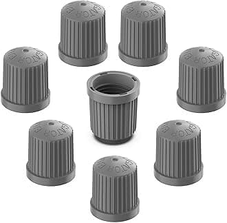 TPMS Tire Valve Caps (8-Pack) Alligator EHA Secure Air Pressure Gray Valve Stem Caps Compatible with Audi, BMW, Mercedes, Porsche, Tesla, VW & More (Made in Germany)