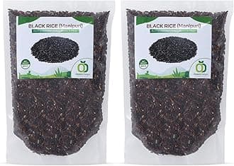 Organic Delight Black Rice 1800 Gm Manipur Organic Black Rice Helps in Weight Loss | Karuppu, Kavuni Diabetic friendly Chawal | Healthy and Tasty Forbidden Hand Pounded Chawal | USDA Certified