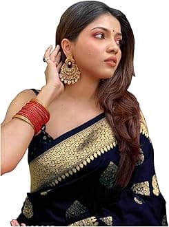 Banarasi Saree for Women Silk Kanjivaram Pure Soft 2023 Design Wear Pattu Cotton Saree with Blouse for Wedding Saree (PARI 122 Brown)