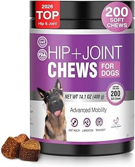 Glucosamine for Dogs 200pcs Joint Support Supplement Dog Hip and Joint Chondroitin Chews Treats with MSM Dog Joint Pain Relief Mobility Supplements Chicken Flavor Fit All Large Small Medium Breed