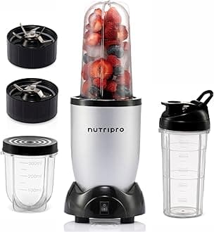 NutriPro Juicer Mixer Grinder - Smoothie Maker - 500 Watts (3 Jars & 2 Blades, Silver) - 2 Year Warranty