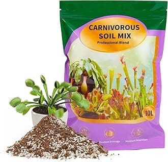 Carnivorous Plant Soil Mix 10qt, Pure Peat Moss and Perlite Mixture for Venus, Pitcher, Butterwort, Nepenthes, Sundew