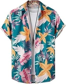 Leriya Fashion Men's Rayon Shirt - Summer Button Down Shirts | Half Sleeve Printed |Formal |Casual Stylish Shirt's for Man