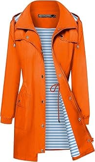 BloggerloveRain Jacket Women Lightweight Raincoat Waterproof Windbreaker Striped Climbing Outdoor Hooded Trench Coats S-XXL