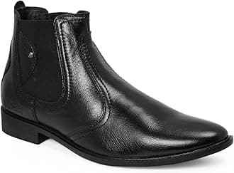 Red Chief Genuine Leather Formal Slip-On Boots for Men | Elastic Closure | Stylish & Comfortable Office Shoes | RC3498