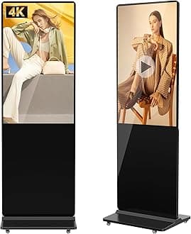 JIYANG 43 Inch 4K Digital Signage Kiosk Ultra HD LCD IPS Display,Plug-and-Play,HDMI Input,Customizable Service,Interactive Kiosk for Restaurants,Conference Rooms,Hotels