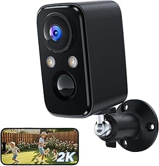 Security Cameras Wireless Outdoor Battery: 2K WiFi Camera Indoor for Home Security System - CCTV Camera Waterproof Night Vision Camaras de Seguridad para Casa Inalambricas