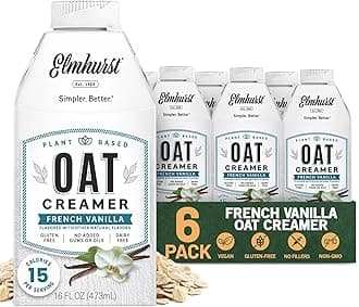 1925 French Vanilla Oat Creamer - 16 Ounce (Pack of 6) Dairy-Free, Vegan, Kosher, Low Sugar, Shelf Stable Creamer Made with Water & Oat Grains for Healthier, Simpler Plant Based Alternatives