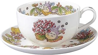 T97285A/4660-5 My Neighbor Totoro Milk Tea Cup & Saucer, 11.8 fl oz (325 cc), Microwave Safe, 1 Guest, Bone China