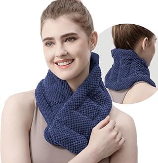 uncn Microwavable Heating Pads for Neck and Shoulders Pain Relief Microwave Heat Pack Versatile Weighted Moist Heated Neck Wrap Reusable Herbal Nature Calming Beanbag Warm Compress 29X7 in 2.4Pounds