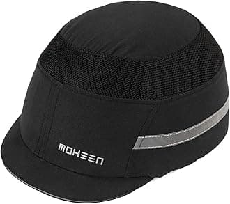 Lightweight Safety Bump Cap - Breathable Baseball Style Protective Hat with Reflective Stripes