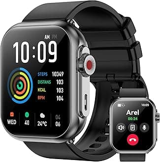 Smart Watch, 1.85"HD Smartwatches for Men Women (Answer/Make Calls), 110+ Sport Modes with Fitness Tracker Watch, IP68 Waterproof, Heart Rate/Sleep Monitor, Fitness Watch for Android/iOS (Black)