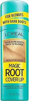 L'Oreal Paris Magic Root Cover Up Concealer Spray for Blondes, Medium Blonde, 2 fl. oz., Ammonia and Peroxide Free, Suitable for Medium Blonde Hair Color