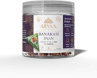 Aryaa Organic Banarasi Paan l 8.75oz (250gm) Herbal Tea & Digestive Snack | | Shredded l 100% Natural, Vegan, Gluten-Friendly | Non-GMO | Authentic Indian Delight | Perfect for Sipping or Snacking